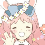 rabbit ear girl rosy - line stickers